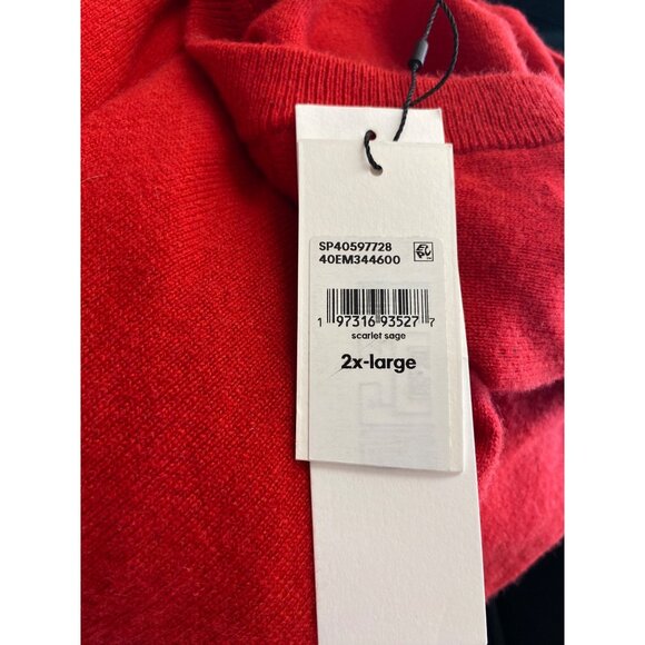 Calvin Klein Mens Classic Cashmere Crewneck Long Sleeve Sweater Red Size 2XL NWT - Picture 3 of 4
